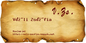 Váli Zsófia névjegykártya