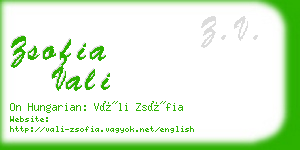 zsofia vali business card